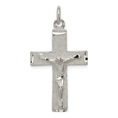 Sterling Silver Squared Cross Crucifix Pendant