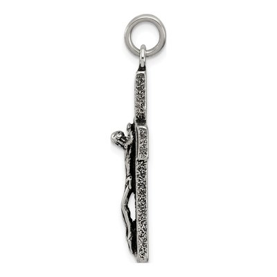 Sterling Silver Antiqued Cross Crucifix Pendant – view 3