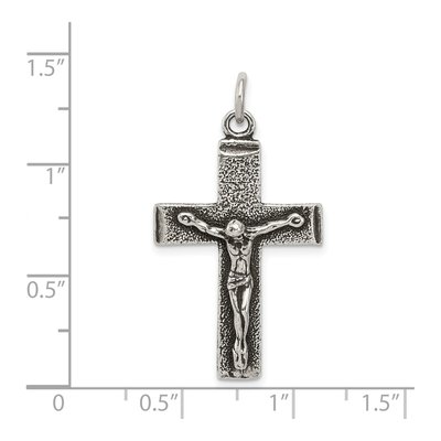 Sterling Silver Antiqued Cross Crucifix Pendant – view 4