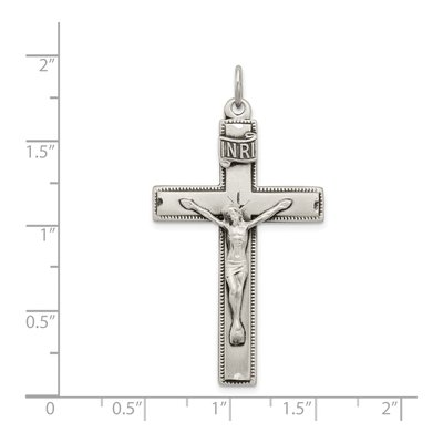 Sterling Silver INRI Crucifix Cross Pendant – view 4