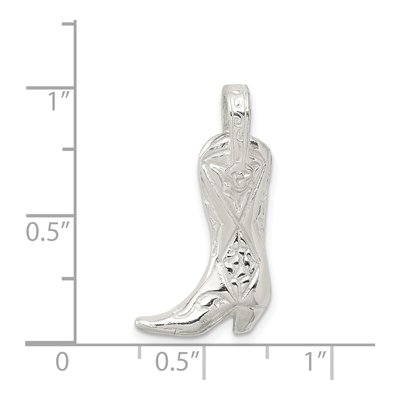 Sterling Silver Cowboy Boot Pendant – view 4