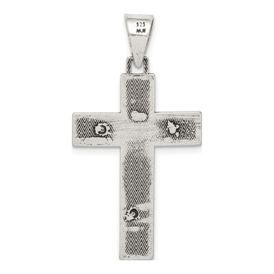 Sterling Silver Antiqued Box Cross Pendant – view 5