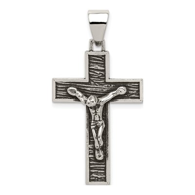 Sterling Silver Antiqued Box Cross Pendant