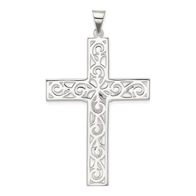 Sterling Silver Filigree Crucifix Pendant – view 4