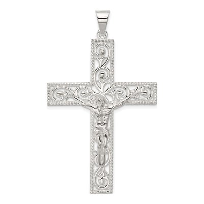 Sterling Silver Filigree Crucifix Pendant