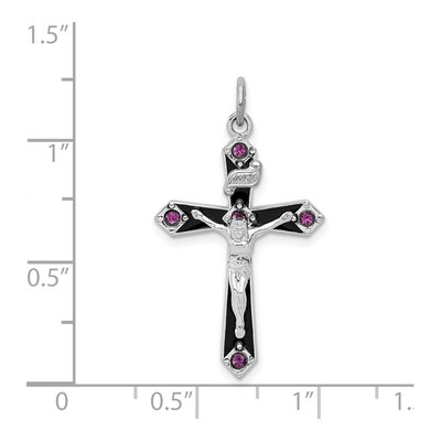 Sterling Silver CZ INRI Cross Pendant – view 4