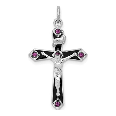 Sterling Silver CZ INRI Cross Pendant