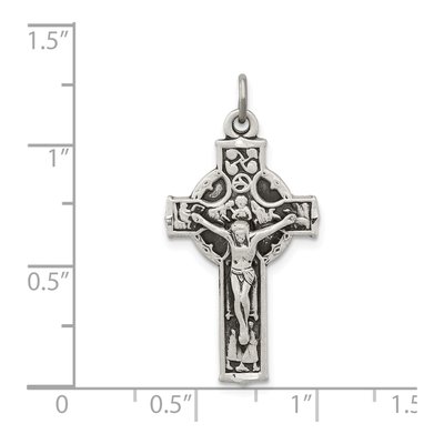 Sterling Silver Antiqued INRI Crucifix Pendant – view 4