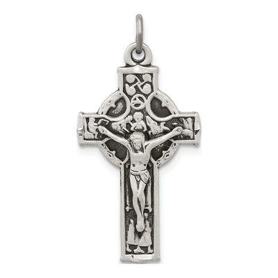 Sterling Silver Antiqued INRI Crucifix Pendant