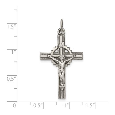 Sterling Silver INRI Crucifix Pendant – view 4