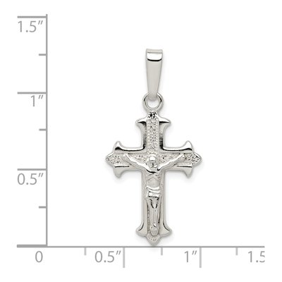 Sterling Silver Textured Crucifix Pendant – view 4