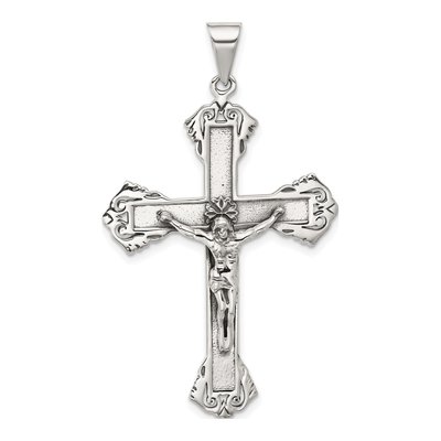 Sterling Silver Antiqued Crucifix Pendant