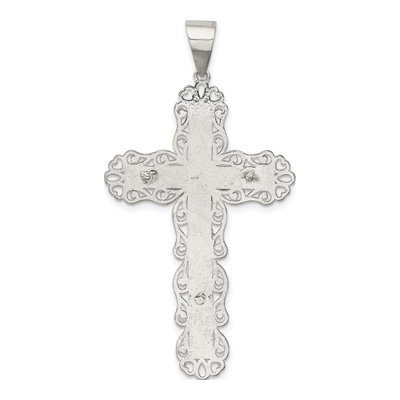 Sterling Silver Filigree Cross Crucifix Pendant – view 5