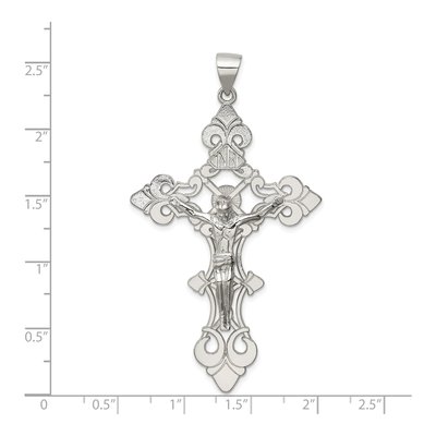 Sterling Silver Large INRI Crucifix Pendant – view 4