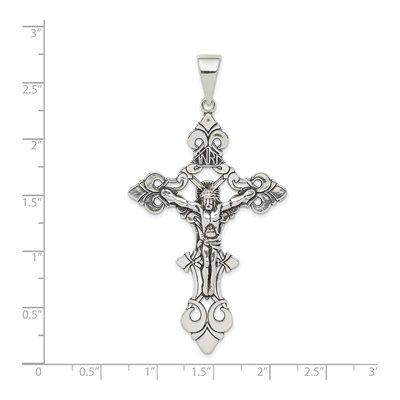 Sterling Silver Antiqued INRI Crucifix Pendant – view 4
