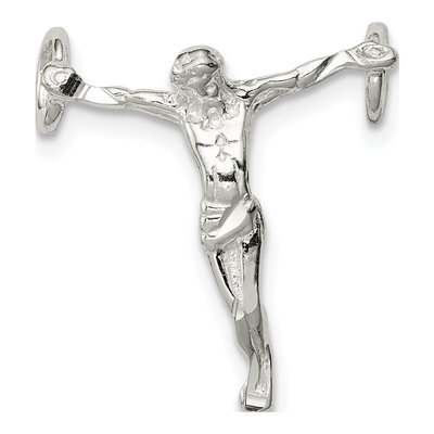 Sterling Silver Mini Jesus Cross Slide Pendant