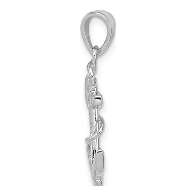 Sterling Silver CZ Anchor Pendant – view 3