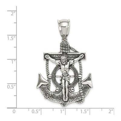 Sterling Silver Antiqued Crucifix Pendant – view 4