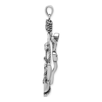 Sterling Silver Antiqued Mariner Cross Pendant – view 3