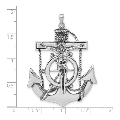 Sterling Silver Antiqued Mariner Cross Pendant – view 4