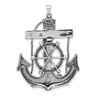 Sterling Silver Antiqued Mariner Cross Pendant – view 5