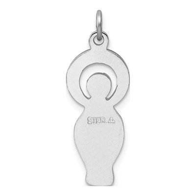 Sterling Silver CZ Miraculous Medal Pendant – view 4