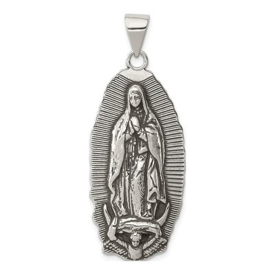 Sterling Silver Antiqued Religious Pendant