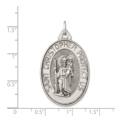Sterling Silver St Christopher Medal Pendant – view 4