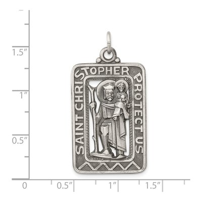 Sterling Silver St Christopher Medal Pendant – view 4