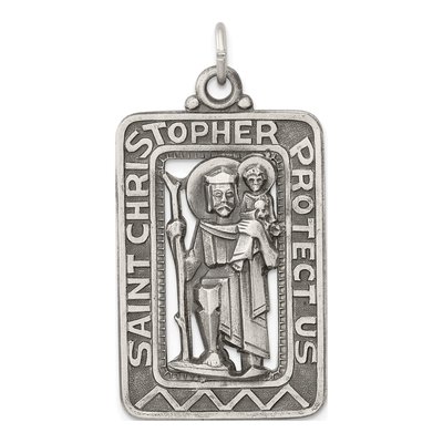 Sterling Silver St Christopher Medal Pendant