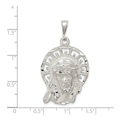 Sterling Silver Jesus Head Pendant – view 4