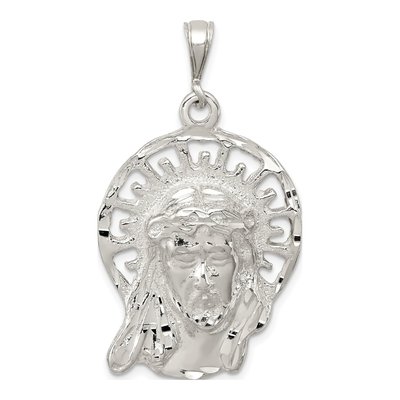 Sterling Silver Jesus Head Pendant