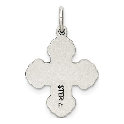 Sterling Silver Antiqued Mini 4-Way Medal Cross Pendant – view 5