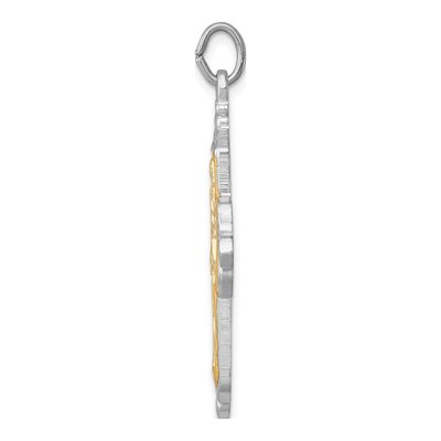 Gold-Plated Sterling Silver 4-Way Cross Medal Pendant – view 3