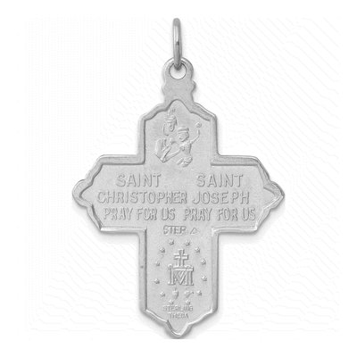 Gold-Plated Sterling Silver 4-Way Cross Medal Pendant – view 5