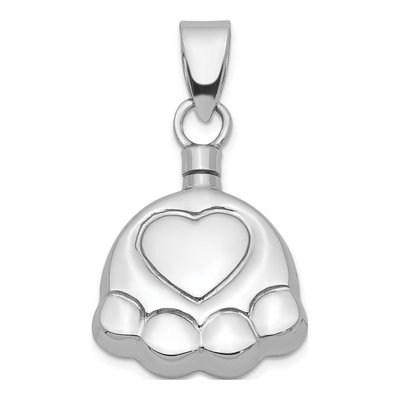 Sterling Silver Puppy Paw Ash Holder Pendant