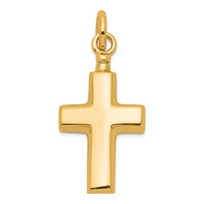 Gold-Plated Sterling Silver Cross Ash Holder Pendant