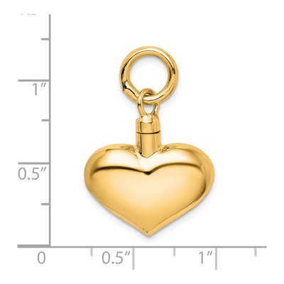 Gold-Plated Sterling Silver Puffy Heart Ash Holder Pendant – view 4