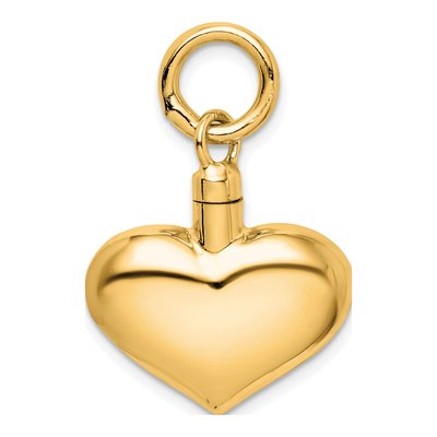 Gold-Plated Sterling Silver Puffy Heart Ash Holder Pendant