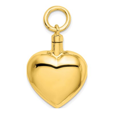 Gold-Plated Sterling Silver Heart Ash Holder Pendant