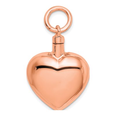 Rose Gold-Plated Sterling Silver Heart Ash Holder Pendant