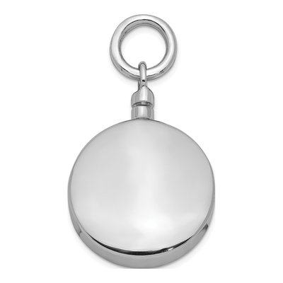 Sterling Silver Round Ash Holder Memorial Pendant