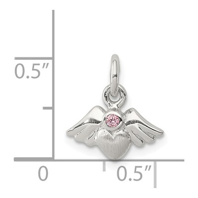 Sterling Silver CZ Heart Pendant – view 4