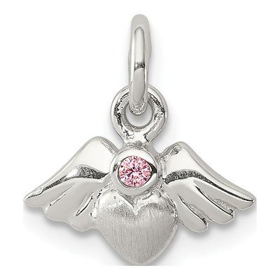 Sterling Silver CZ Heart Pendant