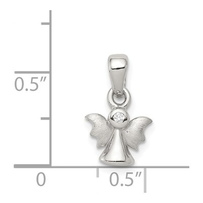Sterling Silver CZ Angel Pendant – view 4