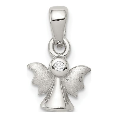 Sterling Silver CZ Angel Pendant