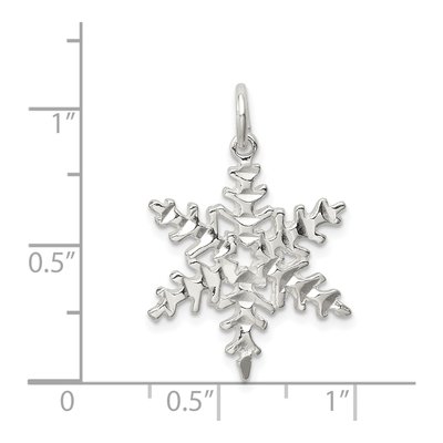 Sterling Silver Snowflake Pendant – view 4