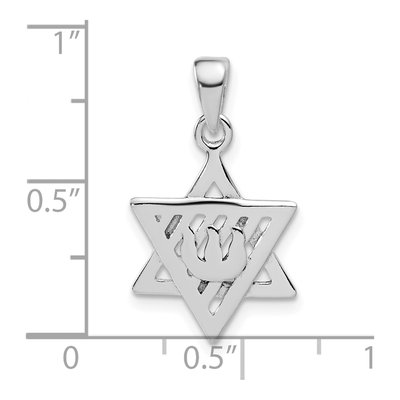 Sterling Silver Antiqued Star of David Pendant – view 4