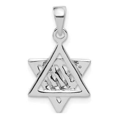 Sterling Silver Antiqued Star of David Pendant – view 5