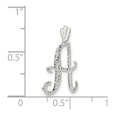 Sterling Silver Letter A Slide Pendant – view 4